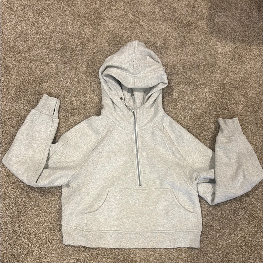 Lululemon Scuba Light Gray Half-Zip Hoodie